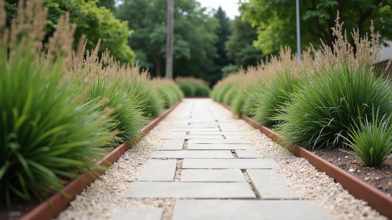 Le gravier calcaire local pour une allée de jardin