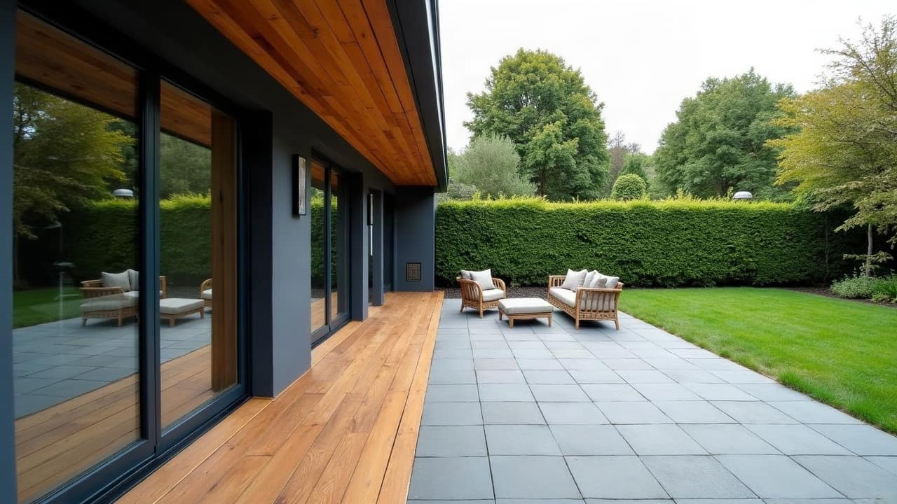 Terrasse en bois ou en pierre bleue : que choisir dans un jardin du Nord