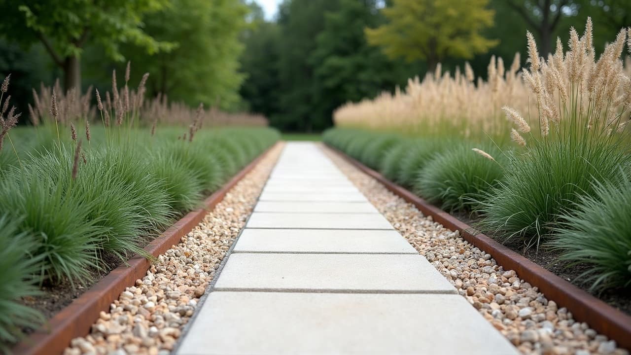 Joints d'allée propres et réguliers, aucune herbe indésirable visible, finition soignée